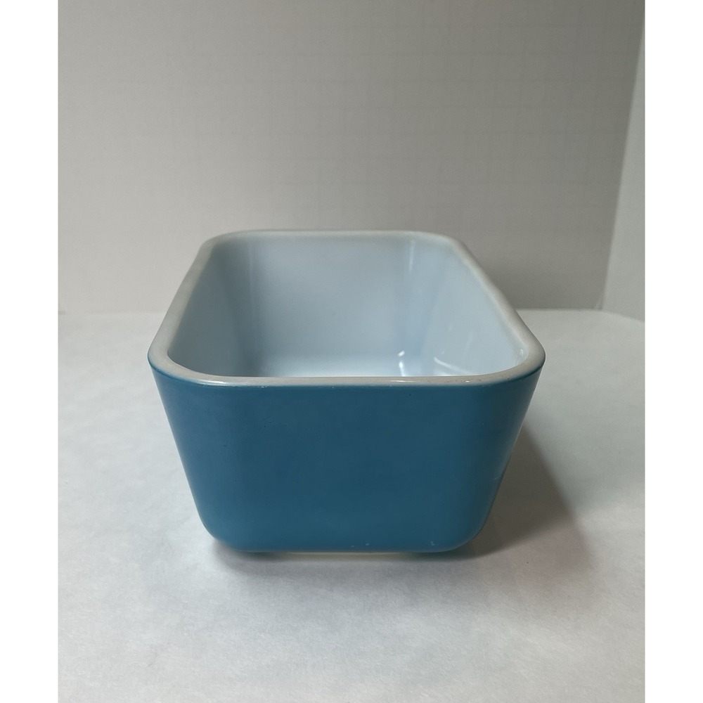 Vintage 1940s Pyrex 502-B Iconic Blue Refrigerator Dish - See Desc & Photos